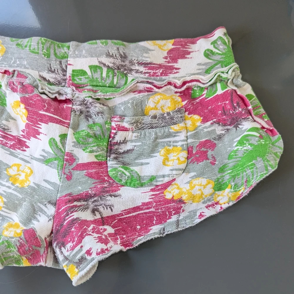 Y2k No‎ Boundaries Tropical Micromini Sweat Shorts Low rise